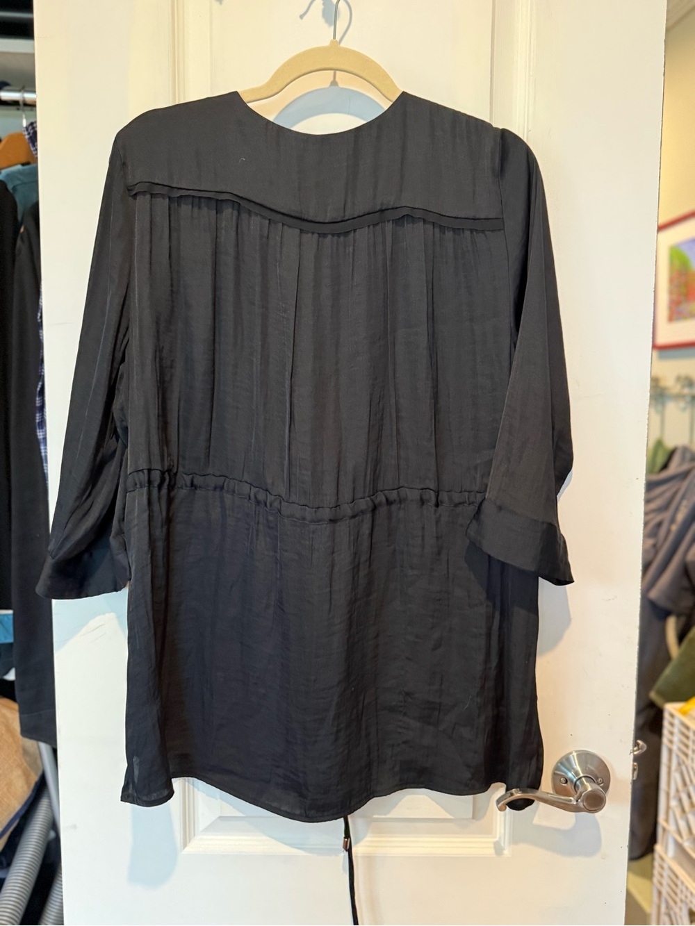Vera Wang charcoal satin tunic - Picture 8 of 10